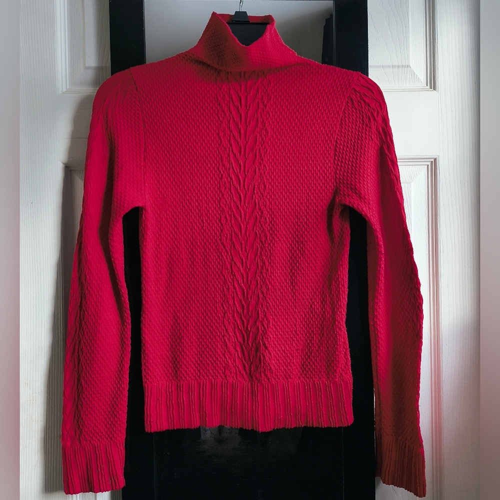 Soho Girls Bold Red Turtleneck Sweater
